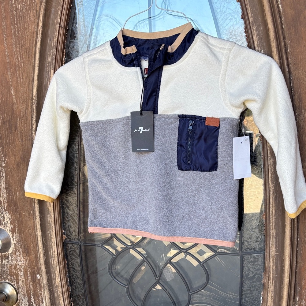 NWT 7 for all mankind fleece pullover! Size 3T